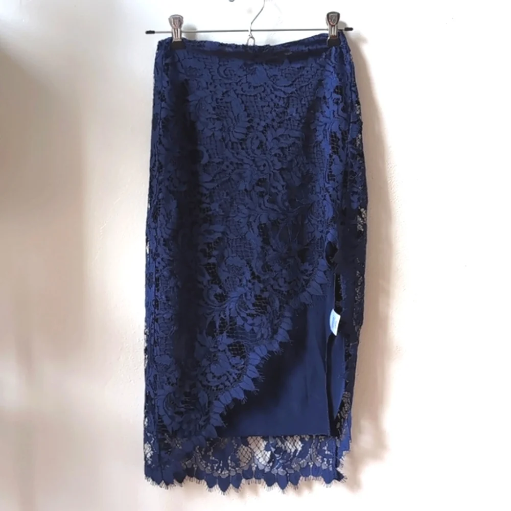 For Love and Lemons Maui Waui Lace Skirt Navy, XS - Picture 7 of 9